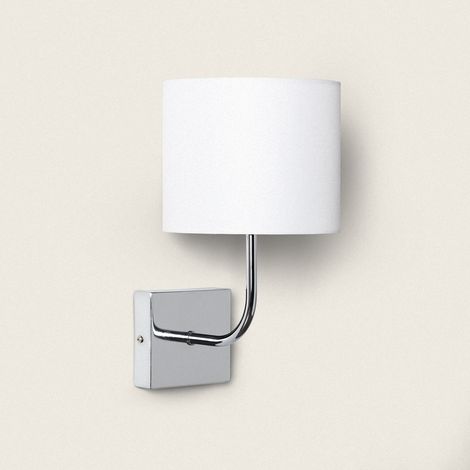 Wandleuchte Metall Silver-Wollen Weiß