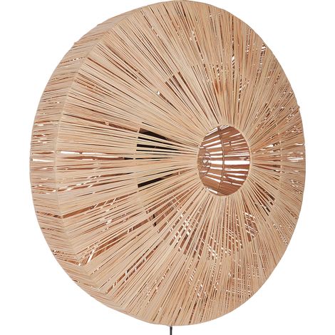 Lámpara de pared con base de metal de estilo boho fabricada en paja natural Lumut (1/5)