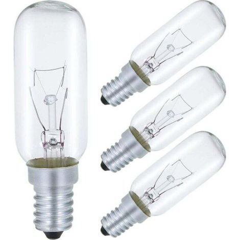 Ampoule Pour Hotte Aspirante E14 40W, T25 230V Ampoule Incandescence Blanc Chaud 2700K Dimmable, Lot de 4
