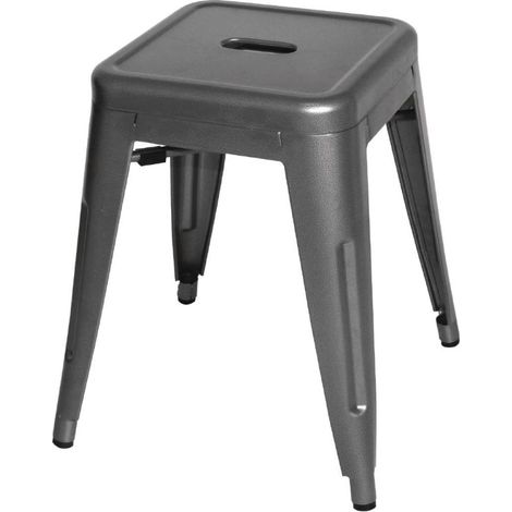 Tabourets bas en acier gris métal Bistro (lot de 4) - BOLERO (1/3)