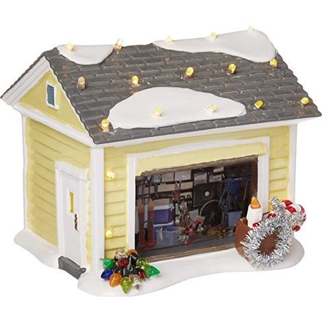 Christmas Village House LED Lighted Desk Building Resin House Statue Ornaments for Tabletop Centerpiece Fireplace Mantel (1/5)