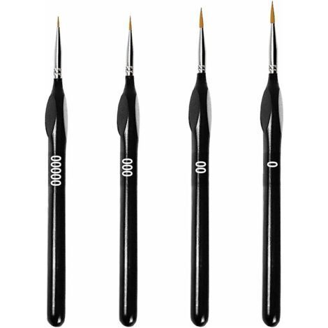 Lot de 4 Pinceaux à Poils Fins pour Peinture, Acrylique, Peinture à L'huile, Modélisme, Peinture par Numéro-Karteo (1/3)