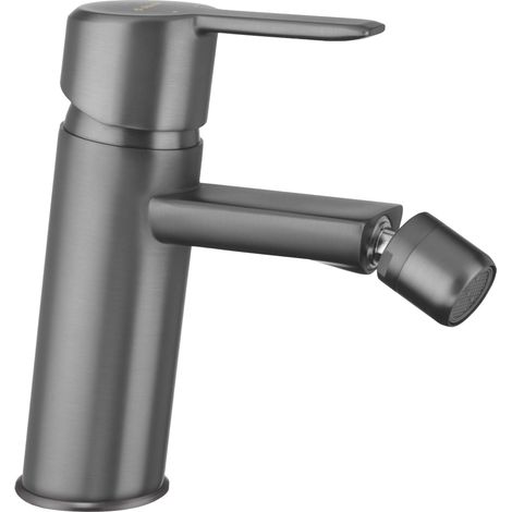 Miscealtore bidet in ottone finitura titanio maniglia singola - Stapol