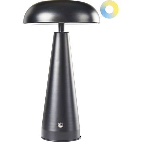 Lampada da tavolo moderna in metallo per interni con luce senza fili e dimmer LED Nero Bocono (1/5)