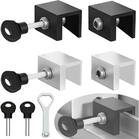 4-teiliges Schiebetürschloss-Set, 10-mm-Schiebetürschloss, Schiebetürschloss, Fensterschlösser, Schiebetürstopper mit Schlüssel für Fenster