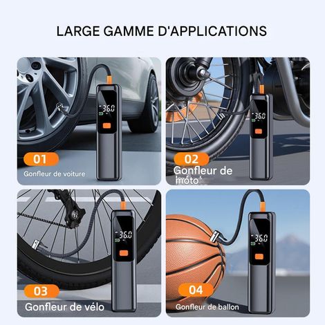 Gonfleur de Pneus,Pompe à Air sans Fil pour Voiture et Vélo (1/2)