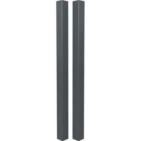 Juego de 2 postes ELDA de aluminio de 15x15 cm, altura 240 cm, color gris antracita.