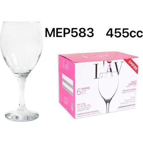 45 cls copa economica vino agua modelo empire lav  caja 6 unidades