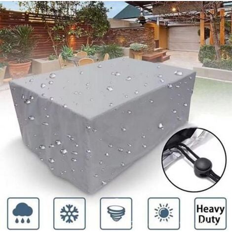Housse Protection Jardin Rectangulaire - Polyester Imperméable Anti-UV - Pour Chaise Table Banc Extérieur - 152x104x71 cm (1/5)