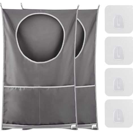 Cestas colgantes para ropa sucia, resistentes, de 2 piezas, de gran capacidad, para armario, con 8 ganchos, para baño y habitación infantil