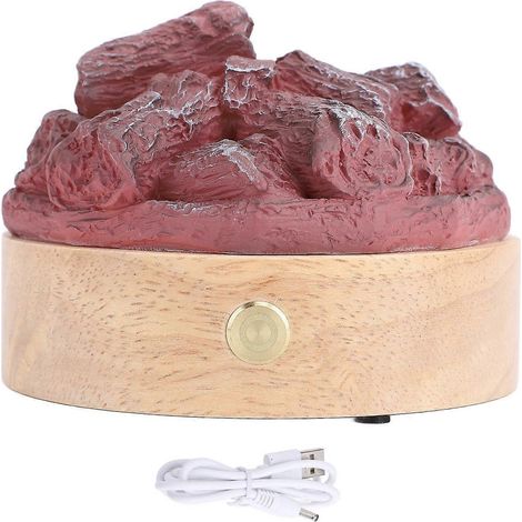 LED-Lampe mit künstlicher Flamme, Holzharz, batteriebetrieben, simuliert Holzkohle, künstliches Lagerfeuer, Nachtlicht