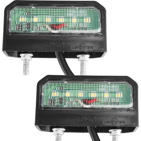 2x Éclairage Plaque Immatriculation LED Blanche Froide 12V 24V Etanche Feux Arrière de Plaque d’Immatriculation pour Remorque (1/5)