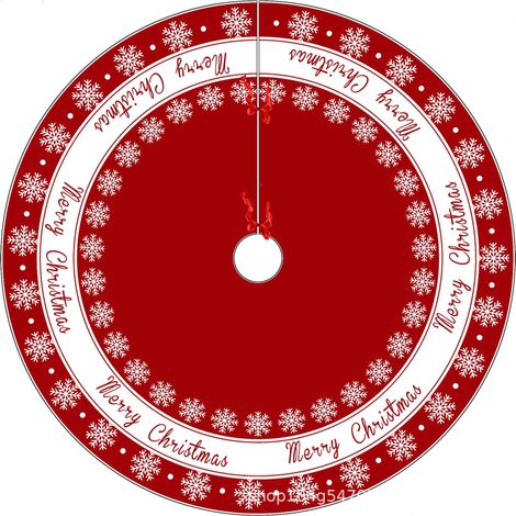 Weihnachtsbaumdecke 90 cm – Teppich oder Picknickdecke mit Schneeflockenmuster und klassischen Elementen, geeignet zur Dekoration des Weihnachtsbaums und für Weihnachtsfeiern