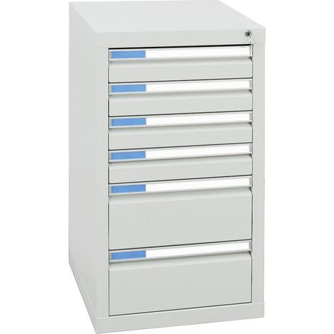 Stumpf Schubladenschrank Serie ESTA, 6 Schubladen lichtgrau (4x100, 2x200mm) (1/2)