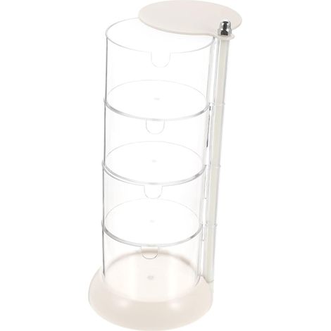 Boîte de rangement multicouche, contenant transparent, porte-houppette rotatif, porte-œufs de beauté, accessoires de table (1/4)