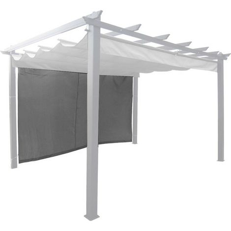 4M Single curtain side for Seville Gazebo - L400 cm - Grey