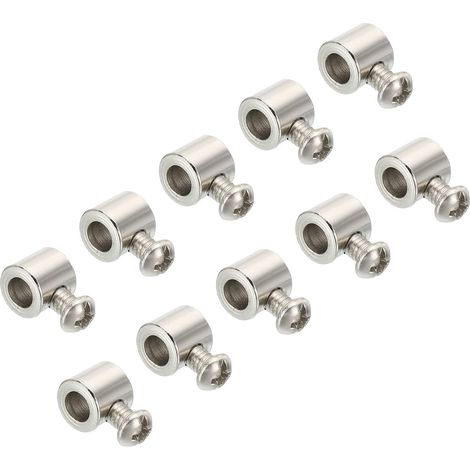 9x8mm Fil Corde Clips, 10 Pcs Acier Câble Pinces 5mm Unique Trou Fil Serrure Corde Raccords Clip avec M40.7 Vis pour Câble (1/5)