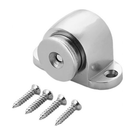 Tope de puerta magnético de metal cepillado con ventosa para montaje en el suelo. (1/3)