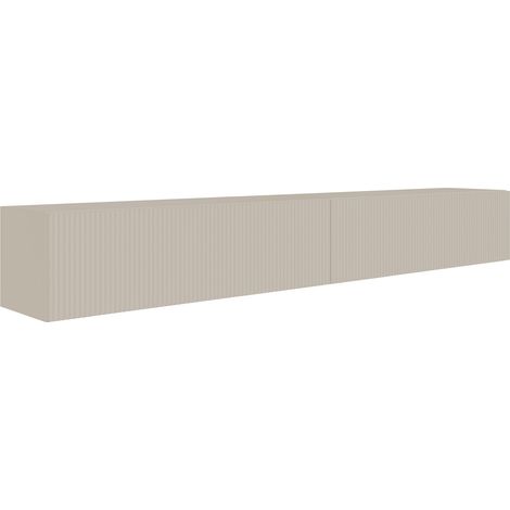 Selsey Veldio – TV-Lowboard hängend mit geriffelten Fronten, 200 cm, greige