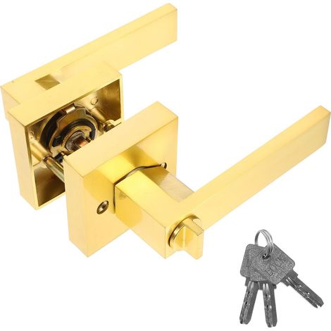 Serrure Intérieure Alliage Aluminium pour Porte de Chambre Bouton Robuste avec Clé Rotation Fluide Verrouillage Sécurisé pour Intérieur Kit Poignée de Porte Simple (1/5)