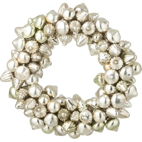 Couronne Boules de Noël "Verre" 30cm Argent