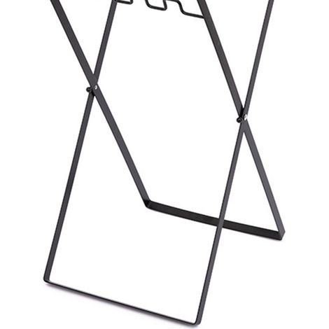 Support de sac poubelle en métal, portable, pour le camping, les pique-niques et la cuisine (noir). (1/5)