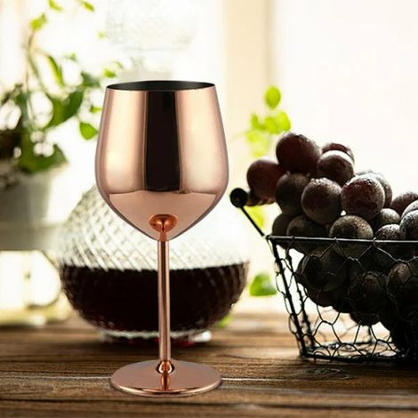 Verre à vin lot de 4 double paroi acier inoxydable 500 ml (1/4)
