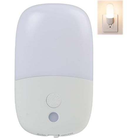 LED-Nachtlicht zum Einstecken mit integriertem Dämmerungssensor, warmweißem Licht, energiesparend, kompaktes Design, ideal für Kinderzimmer, Flure, Treppenhäuser und Wohnzimmer. (1/5)