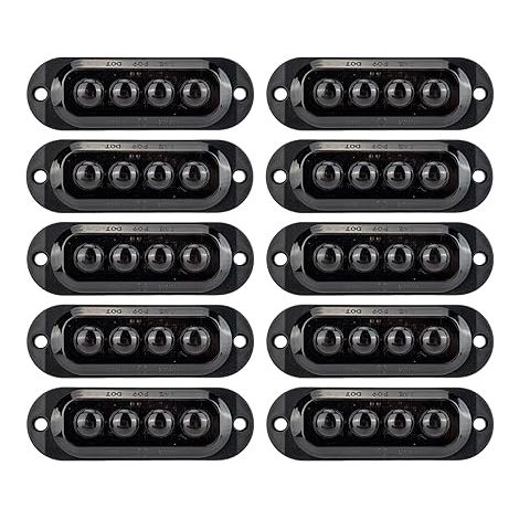 Feux de Position Latéraux à LED - Gabarit pour Remorque 12-24V Clignotants Remorques Camions Camping-Cars Bus Voitures Universels Étanches 3000K (Ambre/Jaune) (1/5)