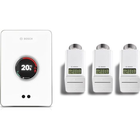 Bosch Regulador WLAN inteligente EasyControl Set con 3 termostatos inalámbricos, blanco, 7736701393