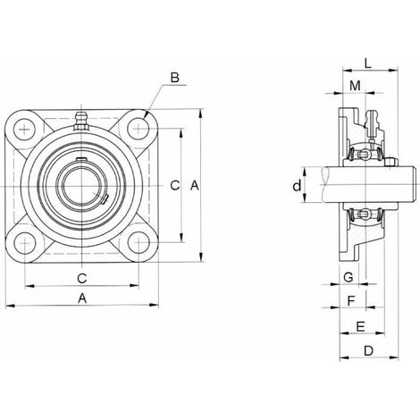 Lem Select – Palier complet UCF208 130X130 pour arbre Ø 40 mm – Charge max dynamique 1000kg – Conçu pour applications industrielles (1/2)