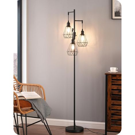 Lampadaire Salon, 3 Lumières, LED Dimmable, Industriel (1/5)