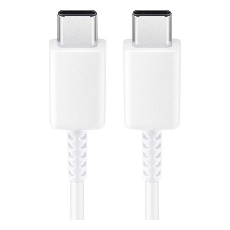 Cable de carga original Samsung USB-C a USB-C EP-DW767 de 1,8 m, 3 A, 25 W / 45 W, blanco. (1/5)