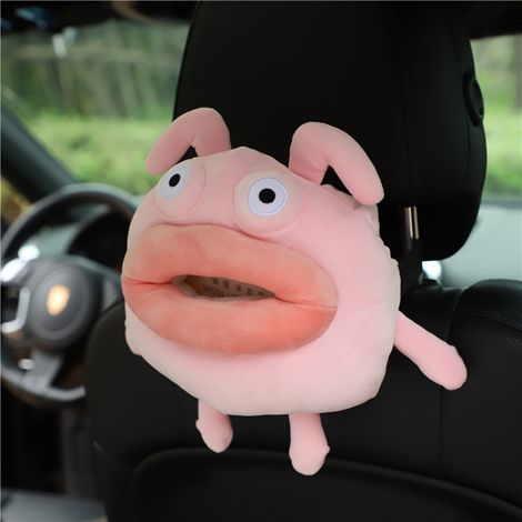 Lot en 1: Boîte à mouchoirs en peluche pour voiture, porte-mouchoirs multifonction dos de siège, étui à serviettes dessin animé, organisateur d'habitacle (1/4)