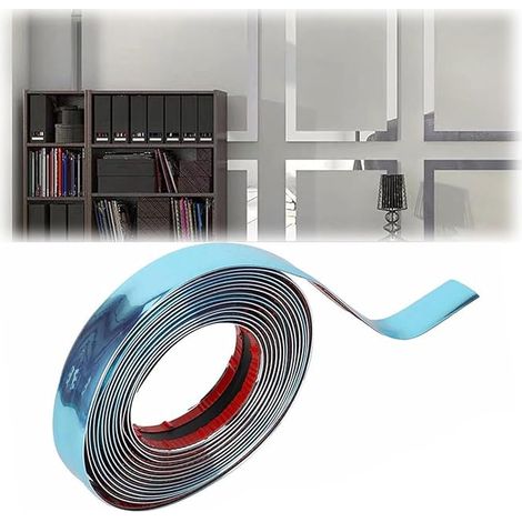 Moulure Décorative et Garnitures Murales, Finition Effet Miroir Autocollante avec Film de Protection pour Mur, Carrelage, Cadre Miroir, Décoration de Meubles (1/5)