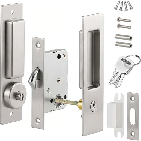 160mm Serrure pour Porte Coulissante Poignée Invisible Encastrée (1/5)