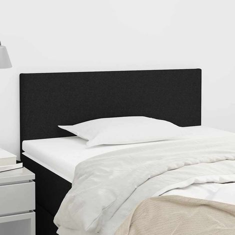 Tête de lit 90 x 5 x 78/88 cm en tissu noir, hauteur réglable, pieds en bois - PANGIVO (1/5)