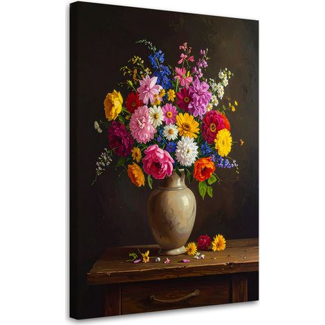 Stampe su Tela, Natura morta bouquet di fiori in un vaso, 40x60 (1/5)