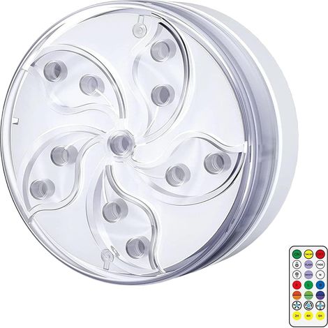 Lampe sous-marine pour piscine avec télécommande et ventouses en silicone pour un positionnement ferme de la lumière d'aquarium (1/5)