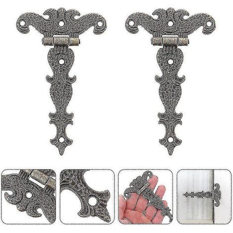 Charnières vintage en alliage de zinc antirouille, pour abri de jardin léger, charnières à sangle pour portail (4 pièces, finition bronze) (1/5)