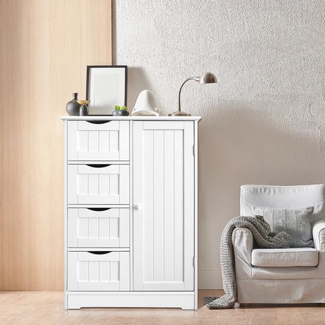 Modern Bathroom Shelf Cupboard Cabinet Bedroom Storage Unit Free Standing Rack (1/5)