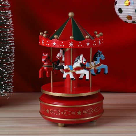 Manège musical du village de Noël - 10 x 17 cm de diamètre