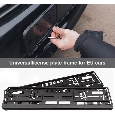 Support Plaque Immatriculation Voiture UE Noir 525x133mm, Cadre Constant Qualité Supérieure Toute Voiture Cuneary (1/5)