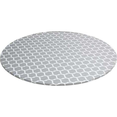 Mantel redondo con borde elástico, PVC impermeable, resistente al papel de cocina, para interiores y exteriores. (1/4)