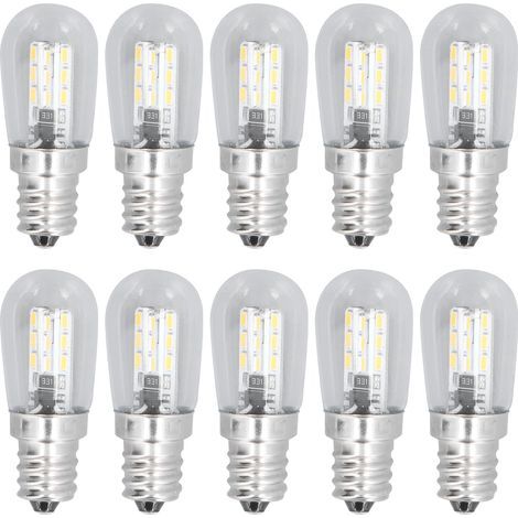 Lot 10 ampoules LED E12 – verre – 500LM – petit plafonnier / applique – 220V – chambre / bureau (1/5)