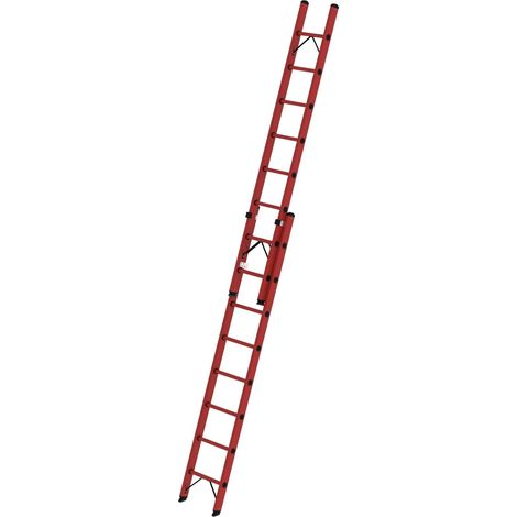Günzburger Steigtechnik Echelle coulissante à échelons 2 pièces en PRV sans traverse 2 x 8nombre de barreaux - 036108 (1/4)