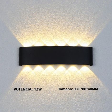 Applique murale LED étanche IP65 (blanc froid 12 W, noir), lampe de jardin en aluminium (1/5)