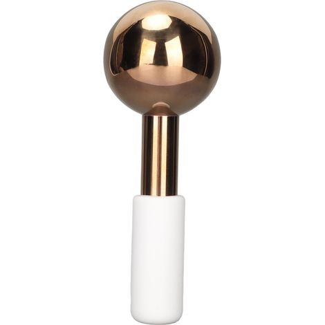 Globes de Massage Facial en Acier Inoxydable Rose Gold - Réduction des Rides et Anti-Âge - Boules de Glace pour Soins Beauté avec Manche Blanc (1/5)