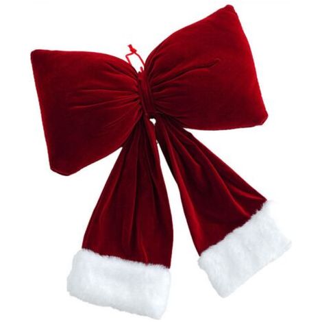 Nœud de Noël rouge, nœud pour sapin de Noël, ruban de luxe pour sapin de Noël, couronne de Noël portable, nœud pour décoration d'arbre de Noël, 2 pièces (1/4)