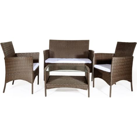 SET DA GIARDINO SALOTTO POLYRATTAN DIVANO POLTRONE CAPRERA (1/5)